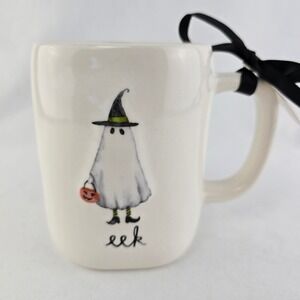 NWT Rae Dunn Artisan Collection Ghost Eek! Halloween Mug White 16 oz